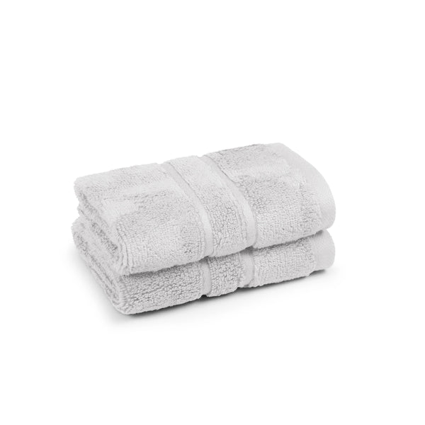 Luxe Home 2Pc Face Towel, Silver| 600 GSM Cotton Bamboo