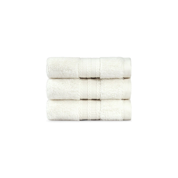 Luxury 3 Pc Face Towel Set, Cashmere Ivory|625 GSM Premium Cotton| Antimicrobial
