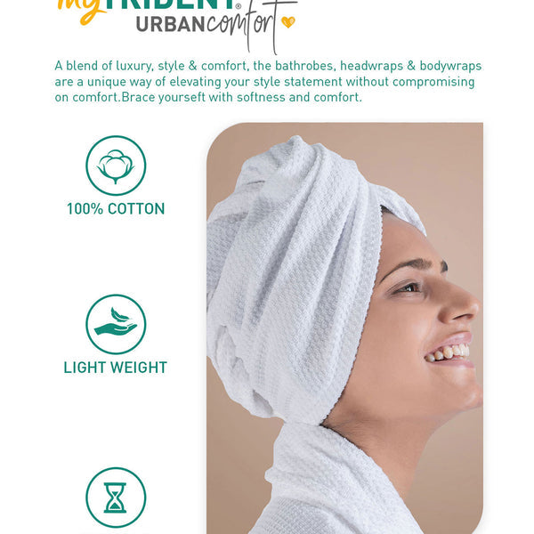 Urban Comfort Headwrap, Bright White| 240 GSM Cotton