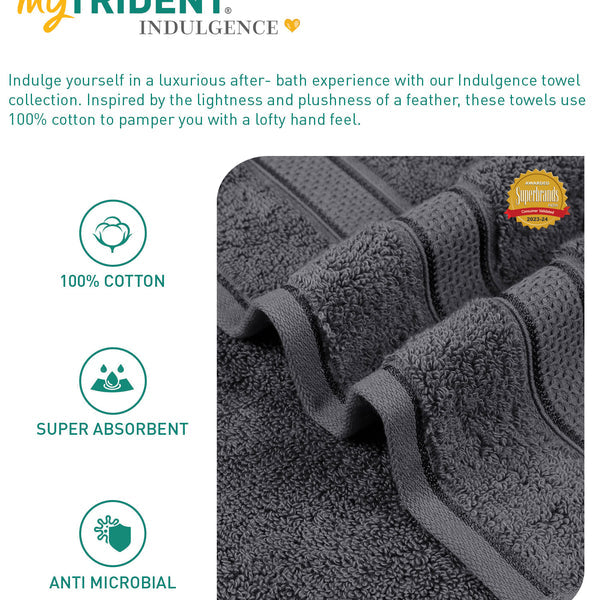 Indulgence 2Pc Hand Towel, Anchor Grey|600 GSM Cotton