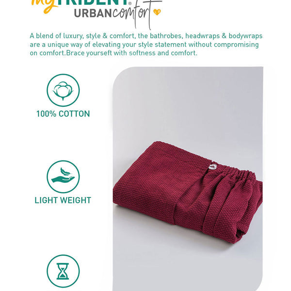 Urban Comfort (Head+Body)Wrap Set, Wine| 240 GSM Cotton