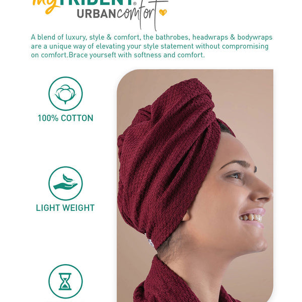 Urban Comfort Headwrap, Wine| 240 GSM Cotton