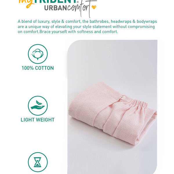 Urban Comfort (Head+Body)Wrap Set, Pink| 240 GSM Cotton