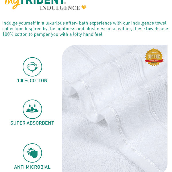 Indulgence 2Pc Hand Towel, Bright White|600 GSM Cotton
