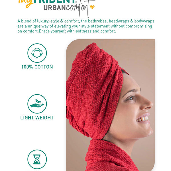 Urban Comfort Headwrap, Tango Red| 240 GSM Cotton