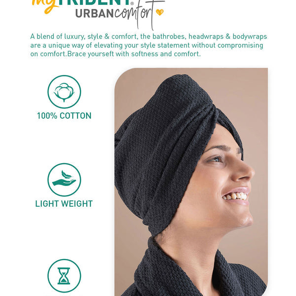 Urban Comfort Headwrap, Shoe Black| 240 GSM Cotton