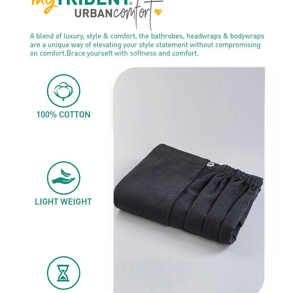 Urban Comfort (Head+Body)Wrap Set, Shoe Black| 240 GSM Cotton