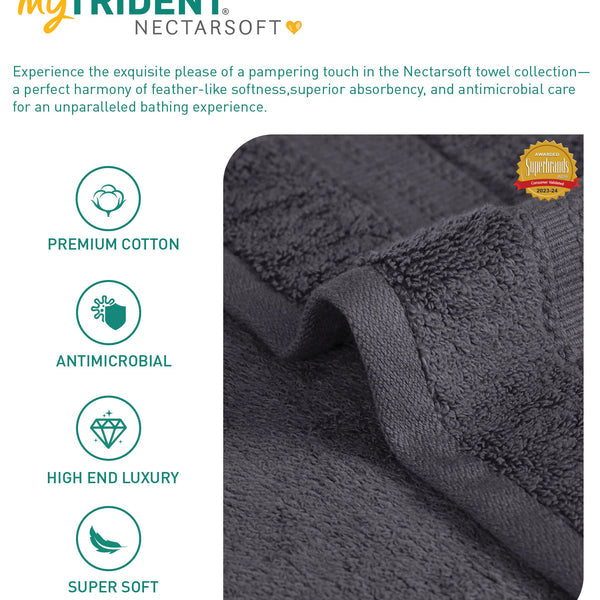 Luxury 3 Pc Face Towel Set, Ash Grey|625 GSM Premium Cotton| Antimicrobial