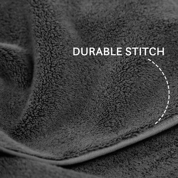 Luxury 6 PC Towel Set, Charcoal|625 GSM Cotton|Anti Microbial