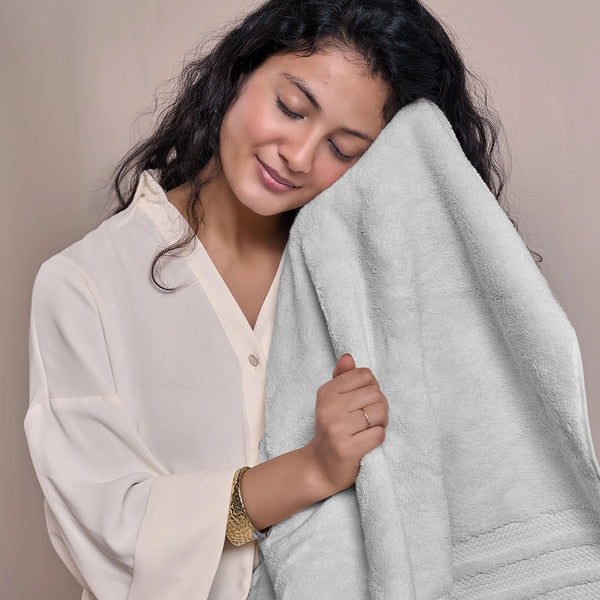 Luxury 6 PC Towel Set, Grey|625 GSM Cotton|Anti Microbial