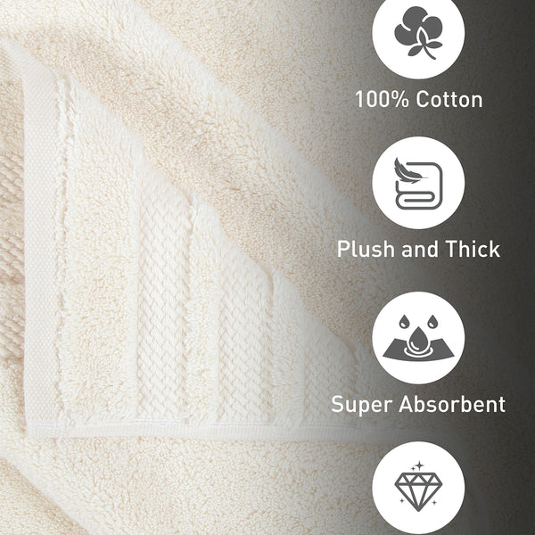 Luxury 6 PC Towel Set, Linen|625 GSM Cotton|Anti Microbial