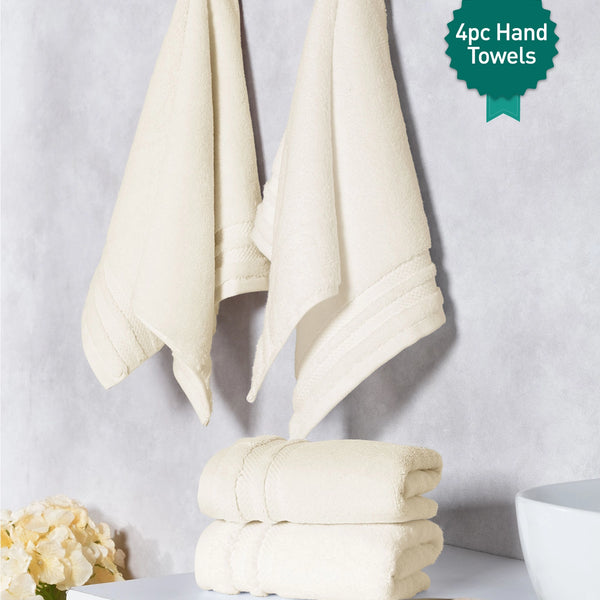 Luxury 4 Piece Hand Towels, 625 Gsm,Linen