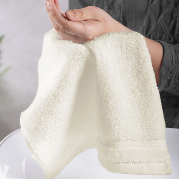 Luxury 6 PC Face Towel Set, Linen|625 GSM Cotton|Anti Microbial