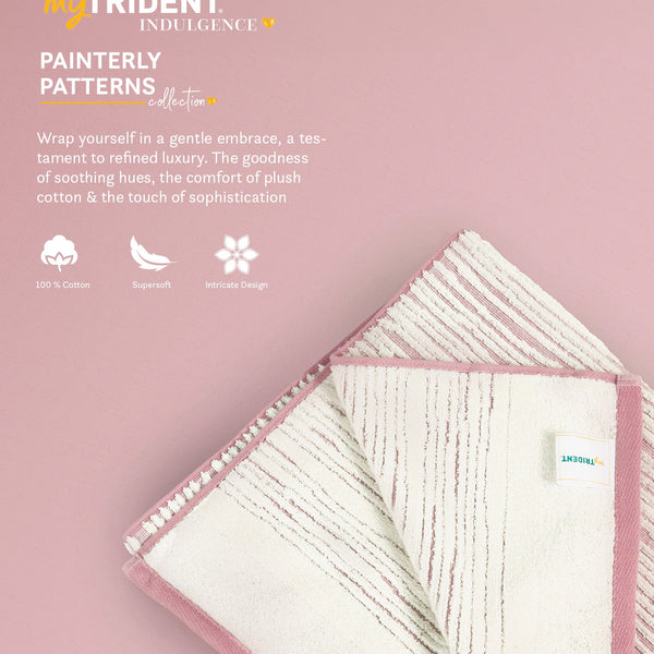 Indulgence Painterly Patterns 2 Pc Hand Towel Set, Dahlia |575 GSM Cotton