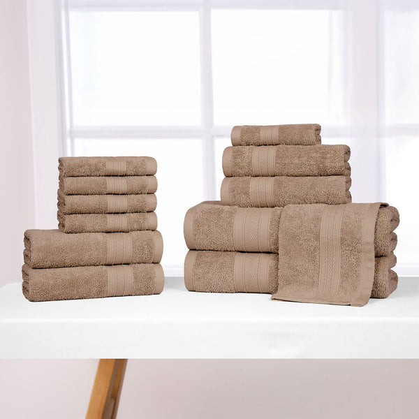 Soft Comfort 12Pc Towel Set, Acron|509 GSM Cotton|Air Rich Technology