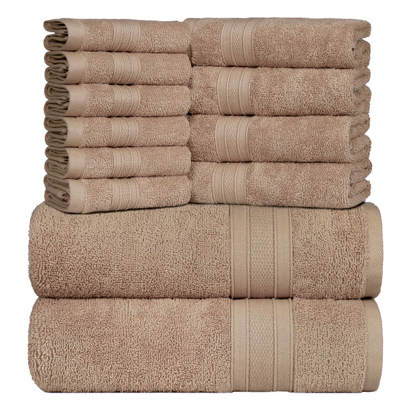Soft Comfort 12Pc Towel Set, Acron|509 GSM Cotton|Air Rich Technology