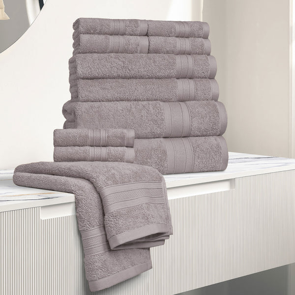 Soft Comfort 12Pc Towel Set, Charcoal|509 GSM Cotton|Air Rich Technology