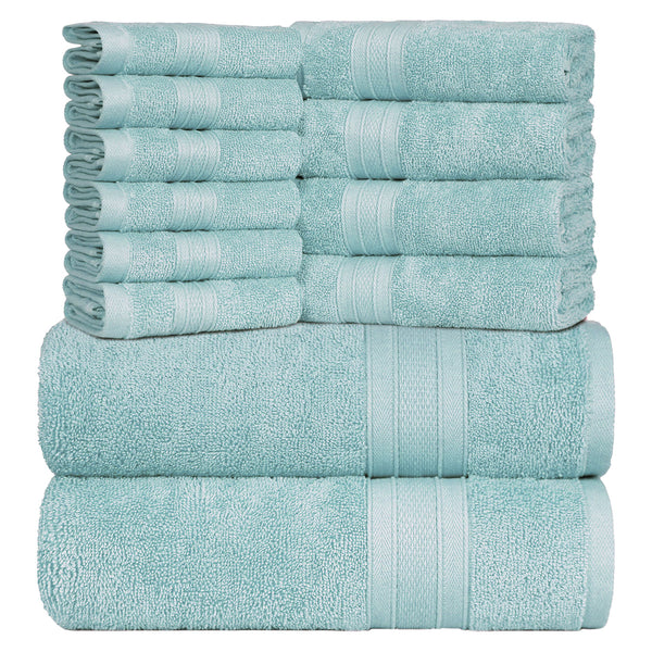 Soft Comfort 12Pc Towel Set, Nile Blue|509 GSM Cotton|Air Rich Technology