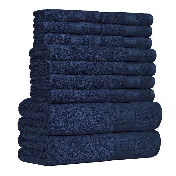 Soft Comfort 12Pc Towel Set, Navy|509 GSM Cotton|Air Rich Technology