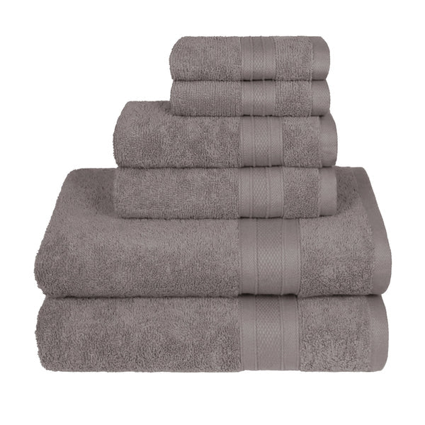 Soft Comfort 6Pc Towel Set, Charcoal|509 GSM Cotton|Air Rich Technology