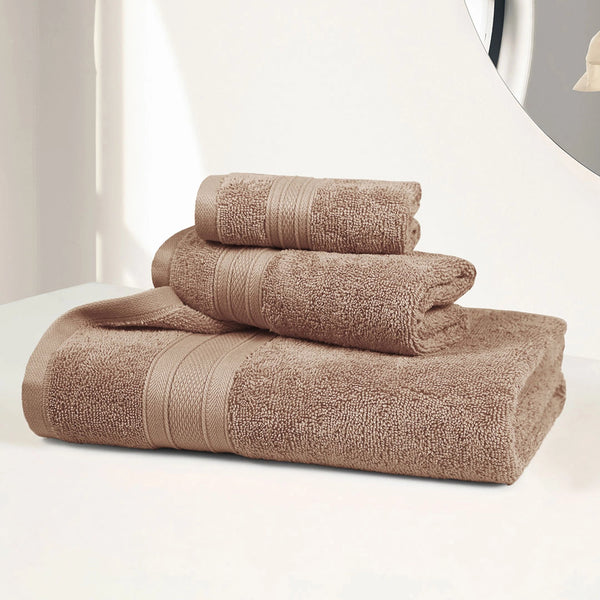 Soft Comfort 3Pc Towel Set, Acron|509 GSM Cotton|Air Rich Technology