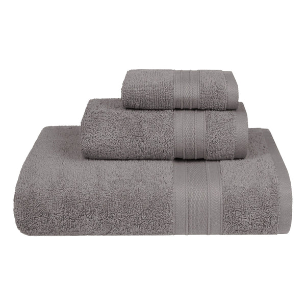Soft Comfort 3Pc Towel Set, Charcoal|509 GSM Cotton|Air Rich Technology