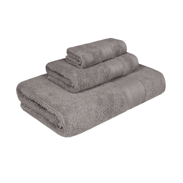 Soft Comfort 3Pc Towel Set, Charcoal|509 GSM Cotton|Air Rich Technology