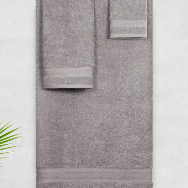 Soft Comfort 3Pc Towel Set, Charcoal|509 GSM Cotton|Air Rich Technology