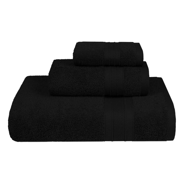 Soft Comfort 3Pc Towel Set, Black|509 GSM Cotton|Air Rich Technology