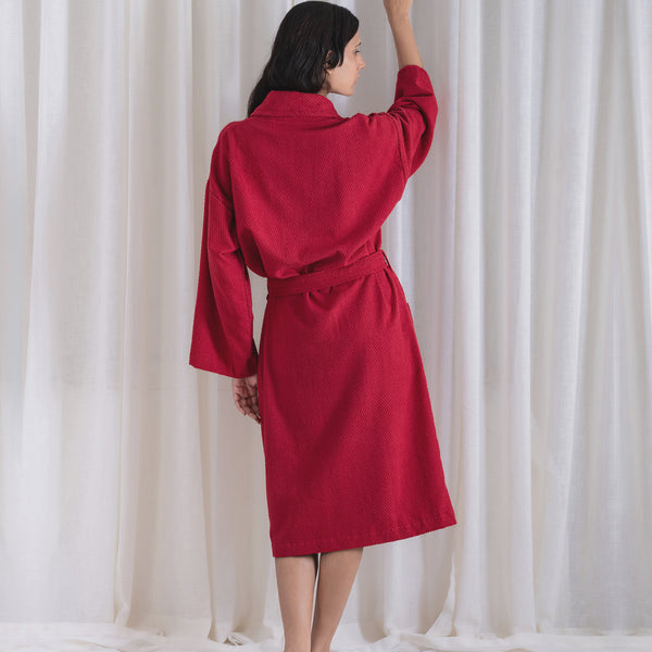 Urban Comfort Unisex Large Bathrobe, Tango Red| 240 GSM Cotton