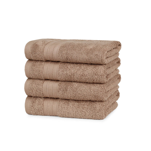 Soft Comfort 4Pc Hand Towel Set, Acron Brown|509 GSM Cotton|Air Rich Technology