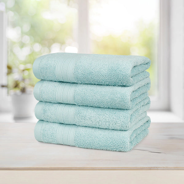 Soft Comfort 4Pc Hand Towel Set, Nile Blue|509 GSM Cotton|Air Rich Technology