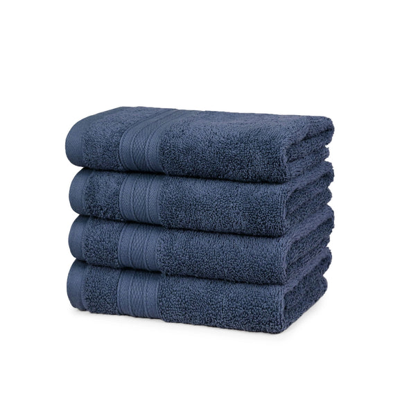 Soft Comfort 4Pc Hand Towel Set,Navy Blue|509 GSM Cotton|Air Rich Technology