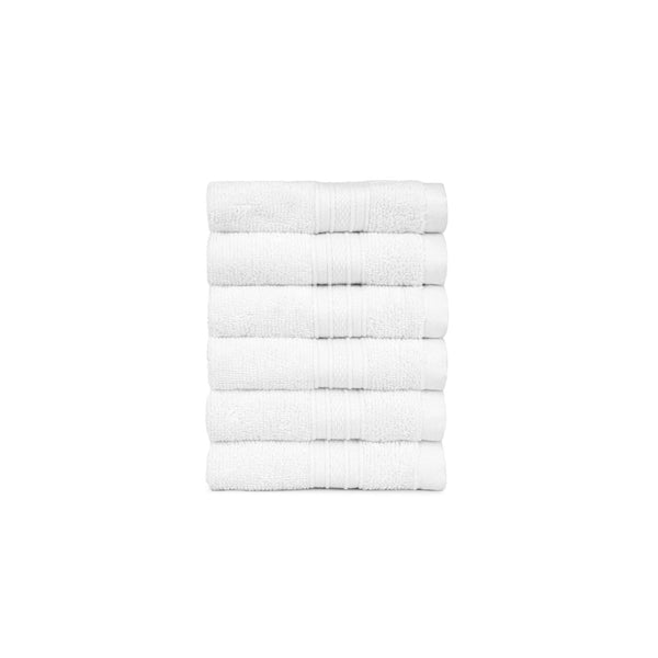 Soft Comfort 6Pc Face Towel Set, Acron,White|509 GSM Cotton|Air Rich Technology