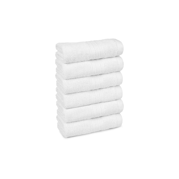 Soft Comfort 6Pc Face Towel Set, Acron,White|509 GSM Cotton|Air Rich Technology