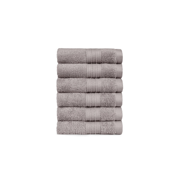 Soft Comfort 6Pc Face Towel Set, Charcoal|509 GSM Cotton|Air Rich Technology