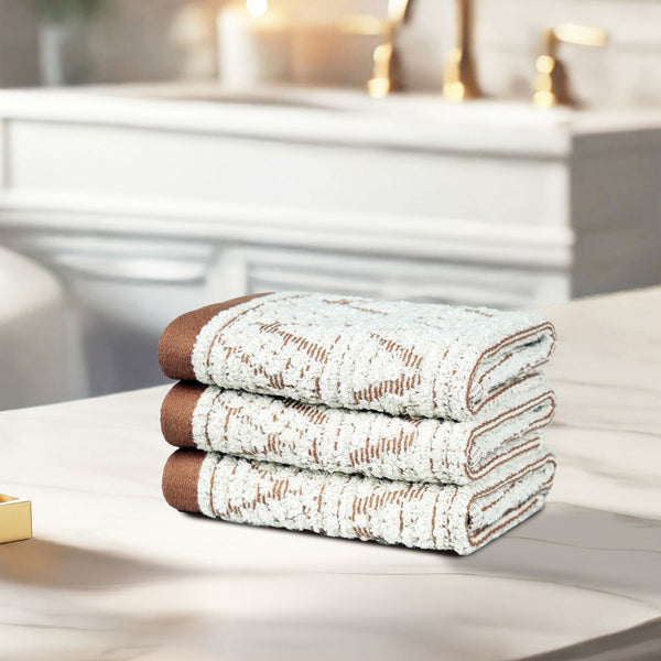 Indulgence By The Fireplace 3Pc Face Towel Set, Pebble|600 GSM Cotton