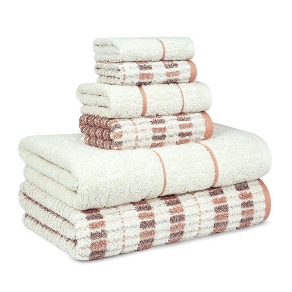 Indulgence By The Fireplace 6Pc Towel Set, Fos-Ripple|600 GSM Cotton