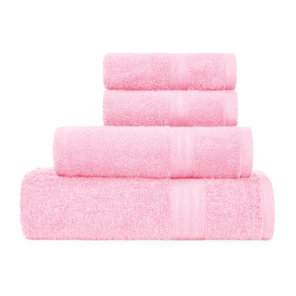 Celebration 4Pc Towel Gift set, Powder Pink| 450 GSM Cotton