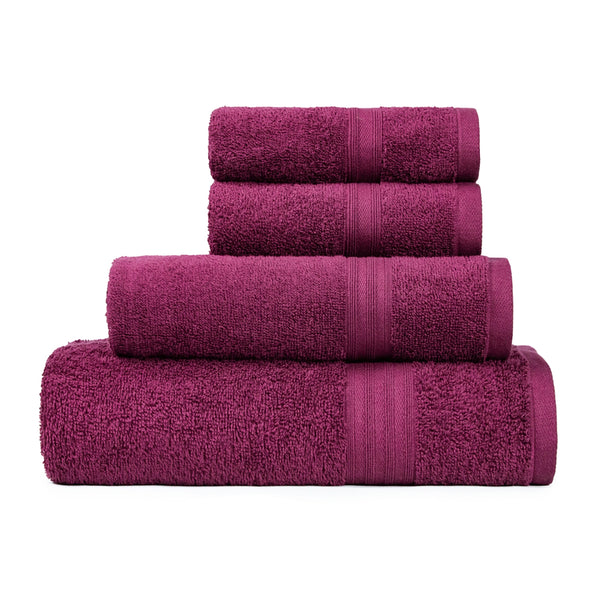 Celebration 4Pc Towel Gift set, Red Wine | 450 GSM Cotton