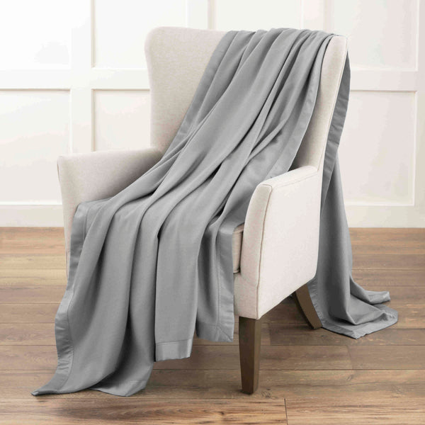Oversized 82-inch x 90-inch Gray Throw by Atelier Martex
