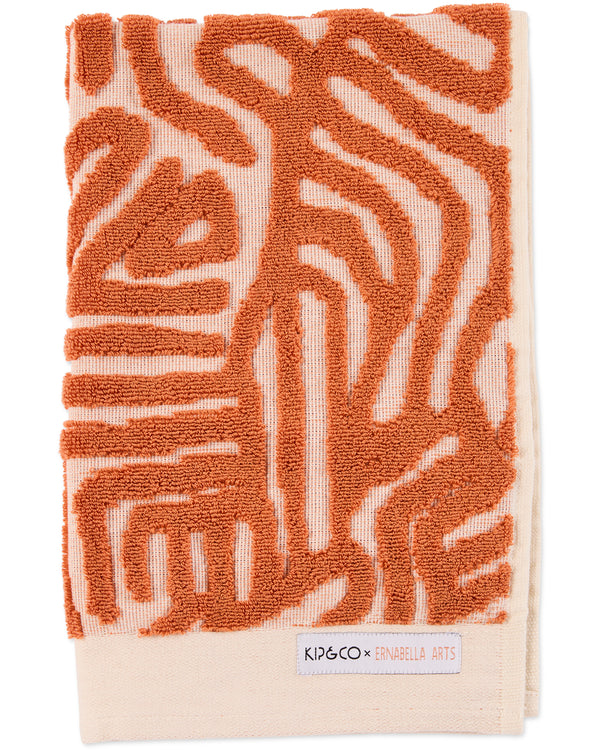 Kalaya Tjukurpa Sand Embossed Terry Hand Towel