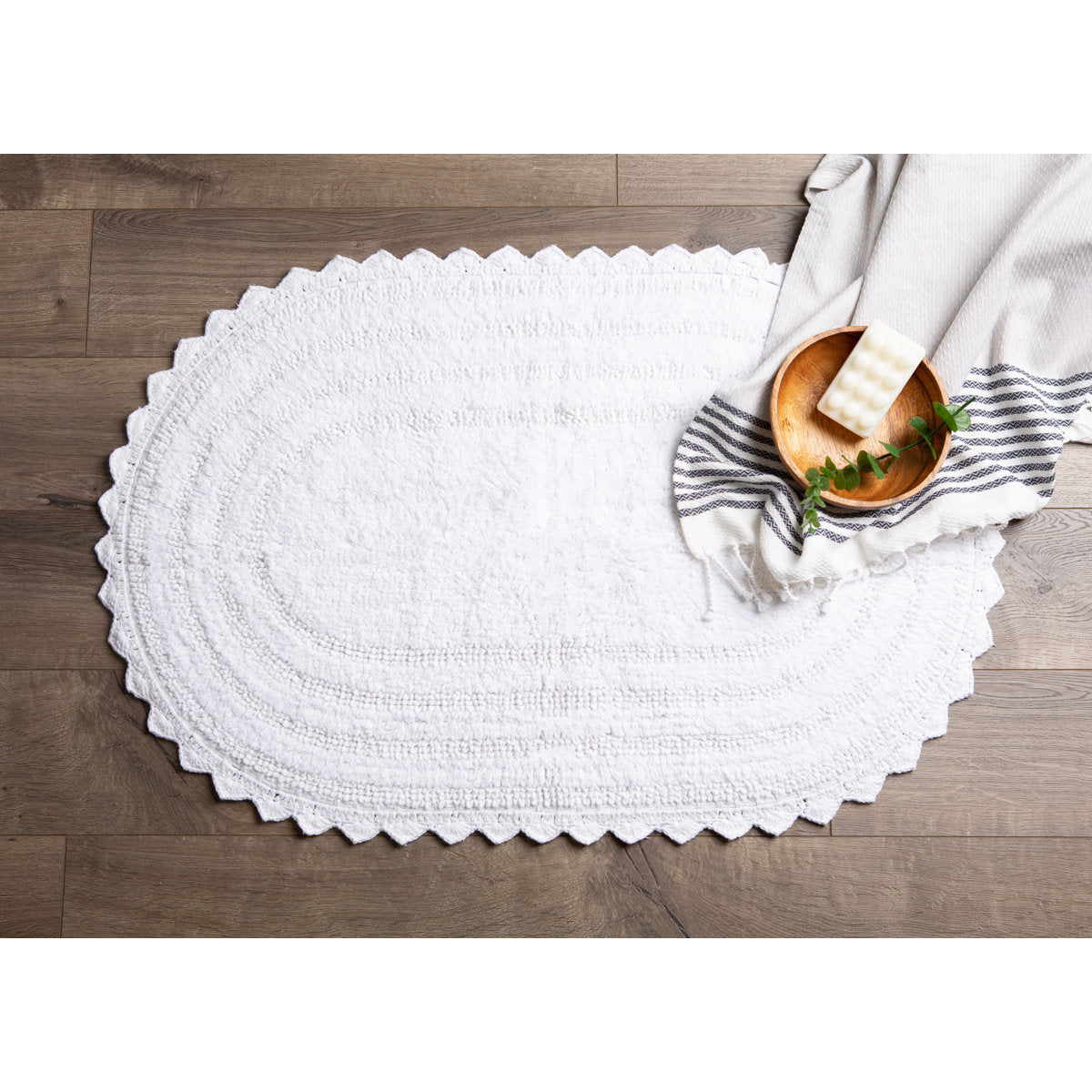 Lisk Cotton Blend Reversible Bath Rug