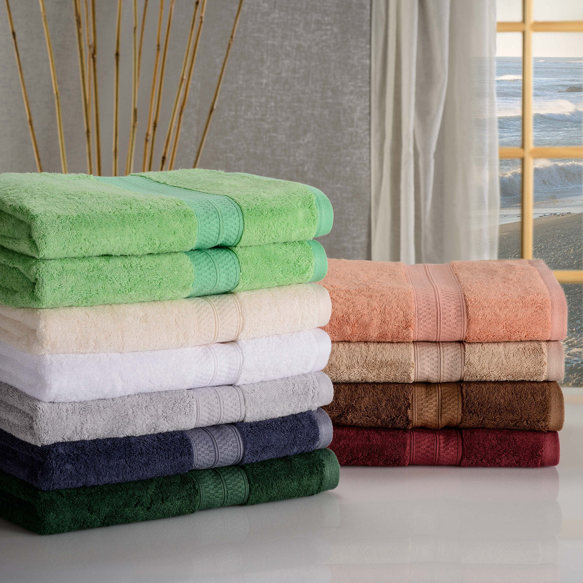 Nolhan 60% Cotton and 40% Rayon from Bamboo Hand Towel Set (Set of 6)