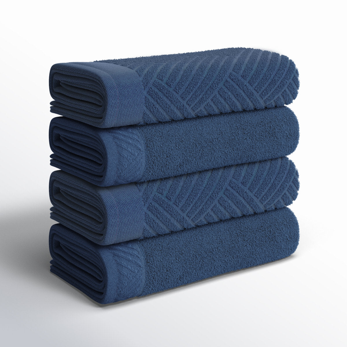 Osterley Egyptian-Like Cotton Medium Weight Textured Soft Absorbent Jacquard And Solid Bath Towels (Set Of 4) (Set of 4)
