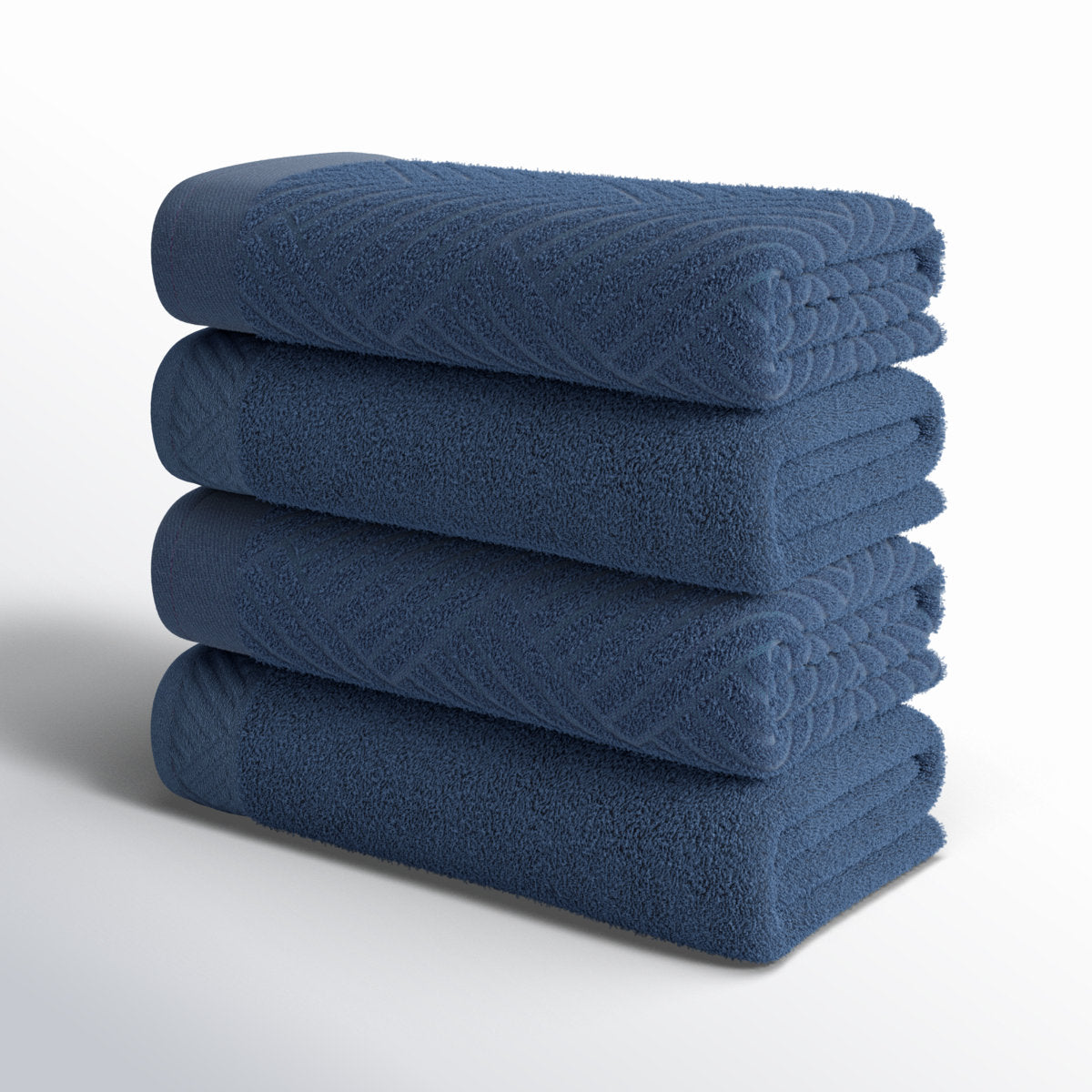 Osterley Egyptian-Like Cotton Medium Weight Textured Soft Absorbent Jacquard And Solid Bath Towels (Set Of 4) (Set of 4)