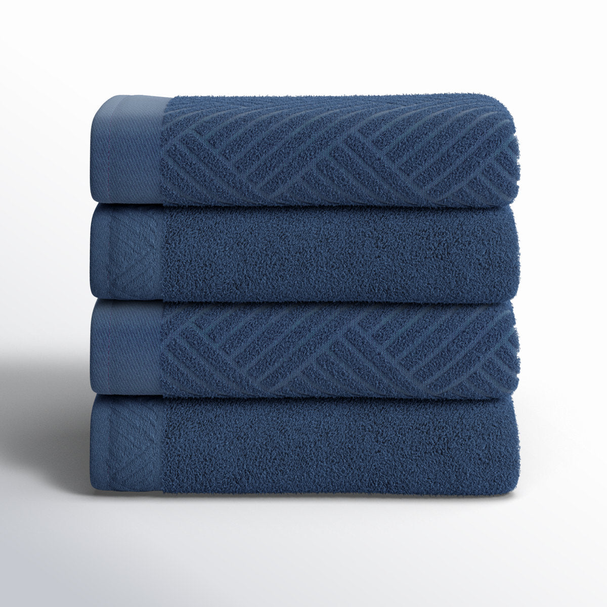 Osterley Egyptian-Like Cotton Medium Weight Textured Soft Absorbent Jacquard And Solid Bath Towels (Set Of 4) (Set of 4)