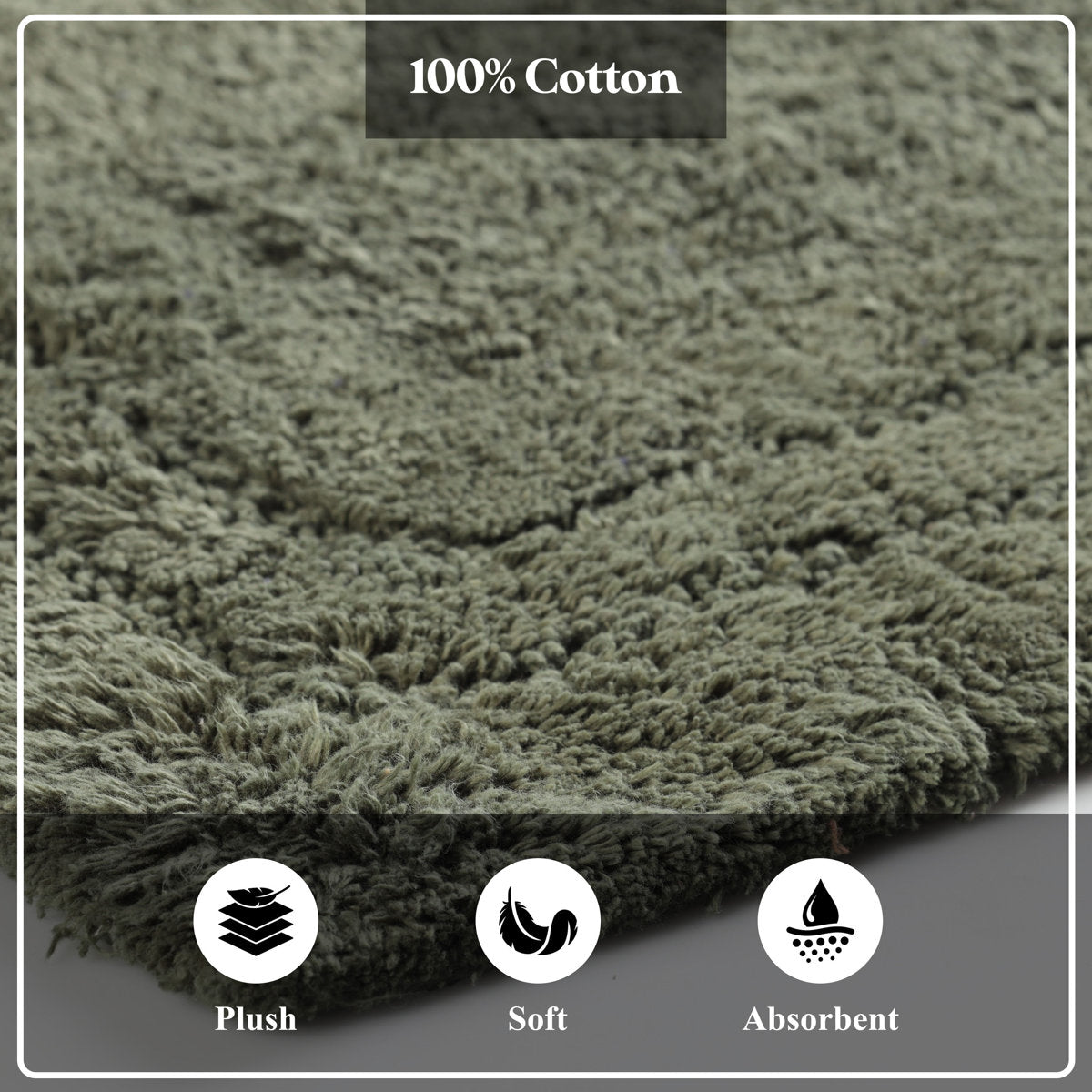 Sandcliff Cotton Non-Skid Machine Washable 2 Piece Bathroom Rug Set
