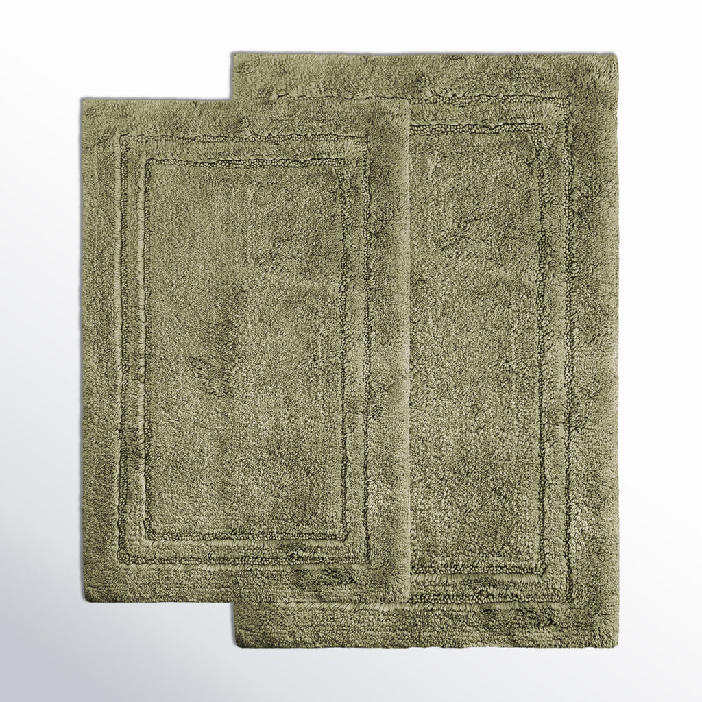 Sandcliff Cotton Non-Skid Machine Washable 2 Piece Bathroom Rug Set