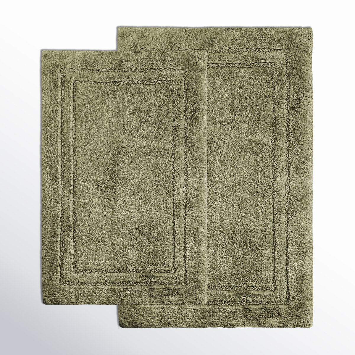 Sandcliff Cotton Non-Skid Machine Washable 2 Piece Bathroom Rug Set
